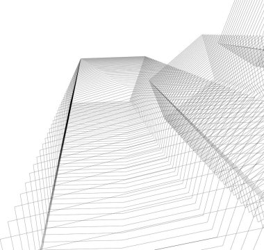 Mimari sanat konseptinde soyut çizgiler, minimum geometrik şekiller. 