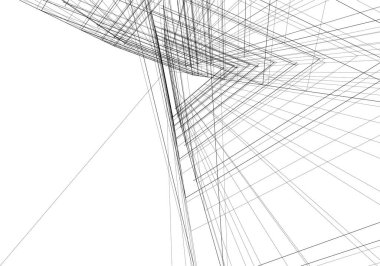 Mimari sanat konseptinde soyut çizgiler, minimum geometrik şekiller. 