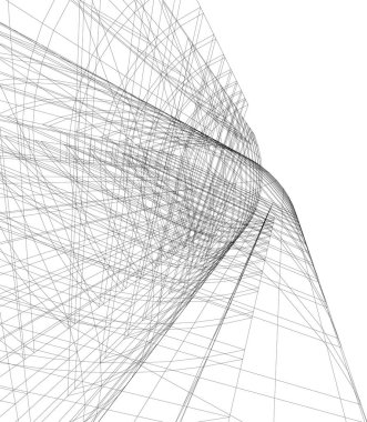 Mimari sanat konseptinde soyut çizgiler, minimum geometrik şekiller. 