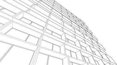 Mimari sanat konseptinde soyut çizgiler, minimum geometrik şekiller. 