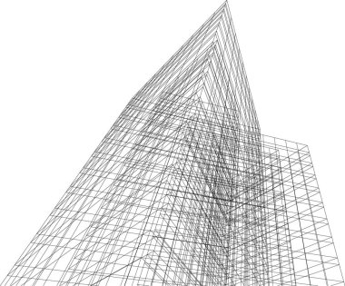 Mimari sanat konseptinde soyut çizgiler, minimum geometrik şekiller. 