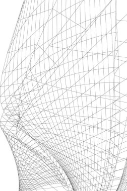 Mimari sanat konseptinde soyut çizgiler, minimum geometrik şekiller. 