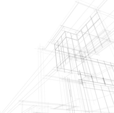 Mimari sanat konseptinde soyut çizgiler, minimum geometrik şekiller.