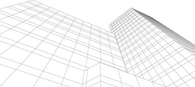 Mimari sanat konseptinde soyut çizgiler, minimum geometrik şekiller. 