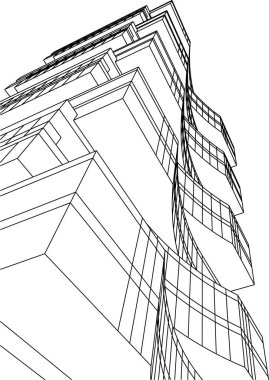 Mimari sanat konseptinde soyut çizgiler, minimum geometrik şekiller. 