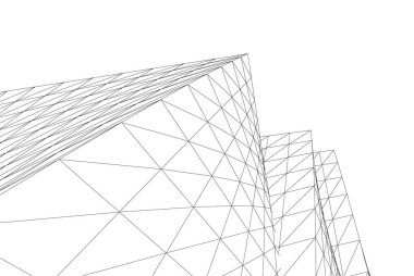 Mimari sanat konseptinde soyut çizgiler, minimum geometrik şekiller.