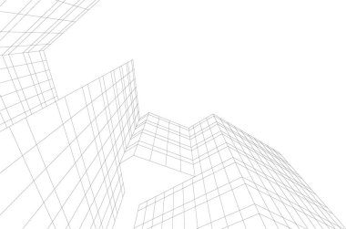 Mimari sanat konseptinde soyut çizgiler, minimum geometrik şekiller. 