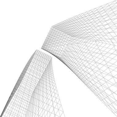 Mimari sanat konseptinde soyut çizgiler, minimum geometrik şekiller. 