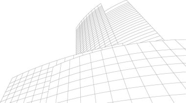 Mimari sanat konseptinde soyut çizgiler, minimum geometrik şekiller. 