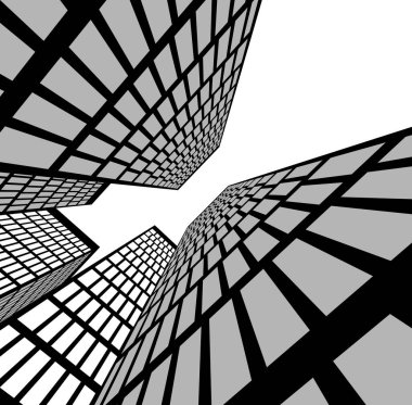 Mimari sanat konseptinde soyut çizgiler, minimum geometrik şekiller. 