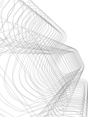 Arkaplanda mimari bina 3d illüstrasyon