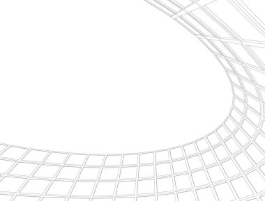 Mimari sanat konseptinde soyut çizgiler, minimum geometrik şekiller. 