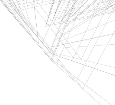 Mimari sanat konseptinde soyut çizgiler, minimum geometrik şekiller. 