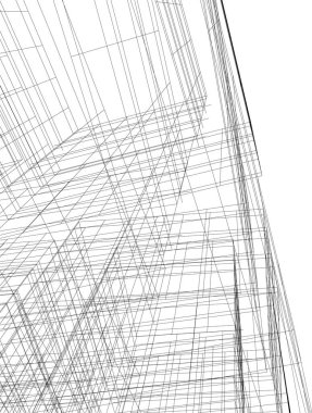 Mimari sanat konseptinde soyut çizgiler, minimum geometrik şekiller.