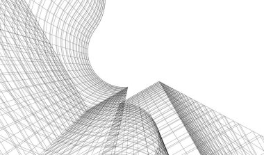 Mimari sanat konseptinde soyut çizgiler, minimum geometrik şekiller.