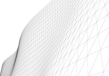 Mimari sanat konseptinde soyut çizgiler, minimum geometrik şekiller.