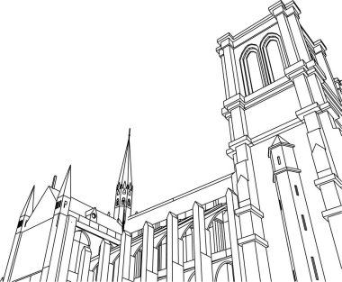 Mimari sanat konseptinde soyut çizgiler, minimum geometrik şekiller. 