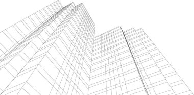 Mimari sanat konseptinde soyut çizgiler, minimum geometrik şekiller. 