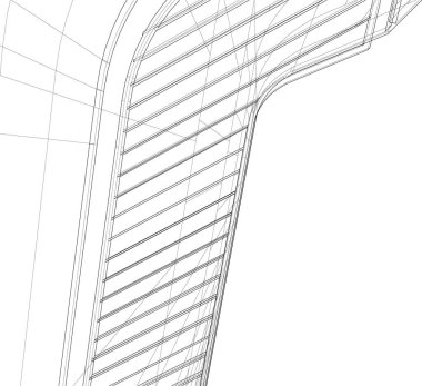 Mimari sanat konseptinde soyut çizgiler, minimum geometrik şekiller. 