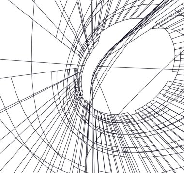 Mimari sanat konseptinde soyut çizgiler, minimum geometrik şekiller. 