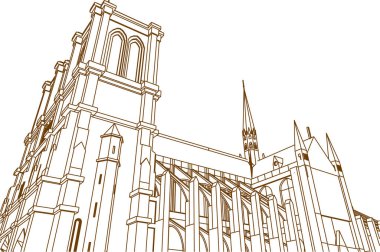 Mimari sanat konseptinde soyut çizgiler, minimum geometrik şekiller. 