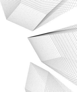 Mimari sanat konseptinde soyut çizgiler, minimum geometrik şekiller. 