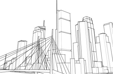 Mimari sanat konseptinde soyut çizgiler, minimum geometrik şekiller. 