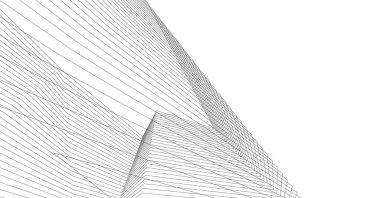 Mimari sanat konseptinde soyut çizgiler, minimum geometrik şekiller.