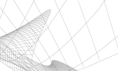 Mimari sanat konseptinde soyut çizgiler, minimum geometrik şekiller.