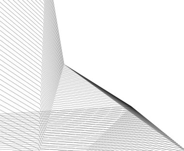 Mimari sanat konseptinde soyut çizgiler, minimum geometrik şekiller.