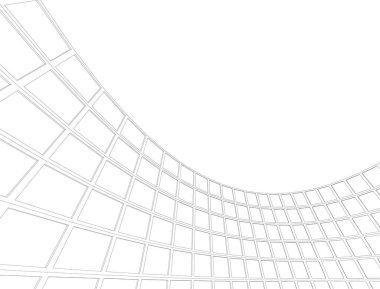 Mimari sanat konseptinde soyut çizgiler, minimum geometrik şekiller. 