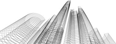 Mimari sanat konseptinde soyut çizgiler, minimum geometrik şekiller. 