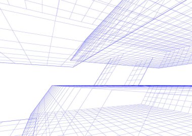 Mimari sanat konseptinde soyut çizgiler, minimum geometrik şekiller.