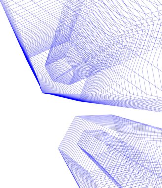 Mimari sanat konseptinde soyut çizgiler, minimum geometrik şekiller. 