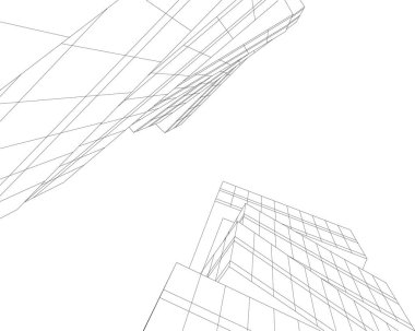 Mimari sanat konseptinde soyut çizgiler, minimum geometrik şekiller. 