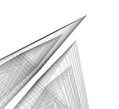 Mimari sanat konseptinde soyut çizgiler, minimum geometrik şekiller.