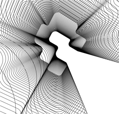 Mimari sanat konseptinde soyut çizgiler, minimum geometrik şekiller.