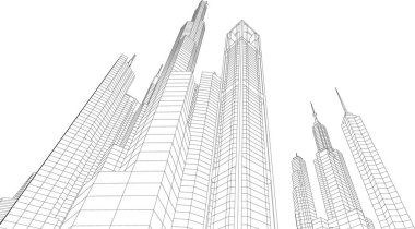 Mimari sanat konseptinde soyut çizgiler, minimum geometrik şekiller. 