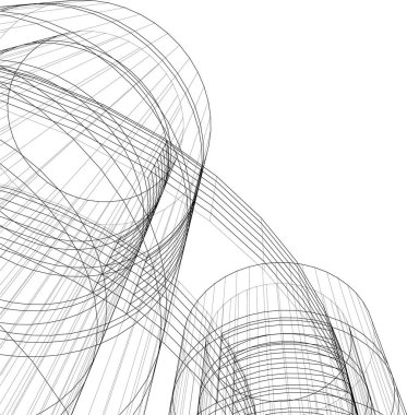Mimari sanat konseptinde soyut çizgiler, minimum geometrik şekiller.
