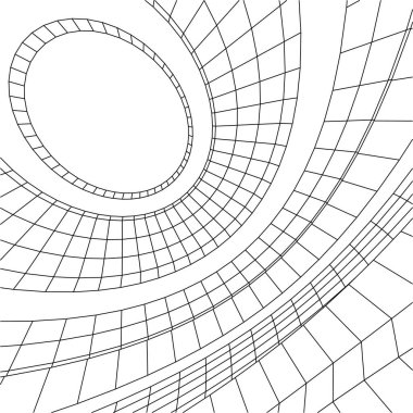 Mimari sanat konseptinde soyut çizgiler, minimum geometrik şekiller. 