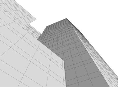 Mimari sanat konseptinde soyut çizgiler, minimum geometrik şekiller. 