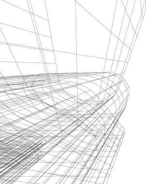 Mimari sanat konseptinde soyut çizgiler, minimum geometrik şekiller. 