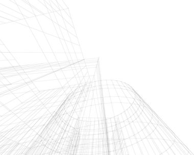 Mimari sanat konseptinde soyut çizgiler, minimum geometrik şekiller. 