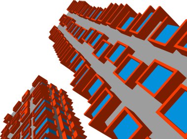 Mimari sanat konseptinde soyut çizgiler, minimum geometrik şekiller. 