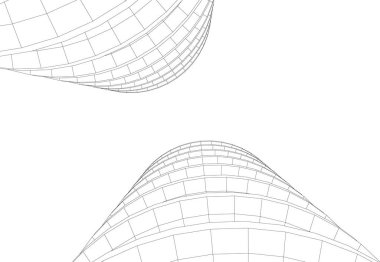 Mimari sanat konseptinde soyut çizgiler, minimum geometrik şekiller. 