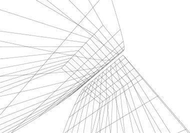 Mimari sanat konseptinde soyut çizgiler, minimum geometrik şekiller.