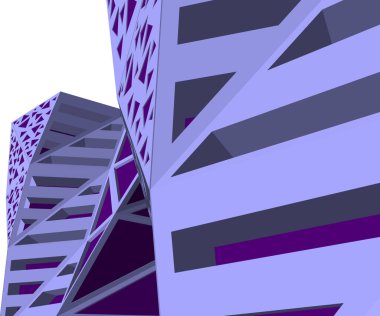 Mimari sanat konseptinde soyut çizgiler, minimum geometrik şekiller. 