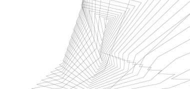 Arkaplanda mimari bina 3d illüstrasyon