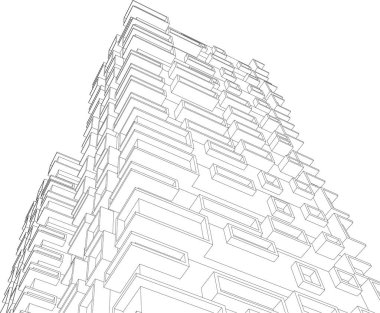 Mimari sanat konseptinde soyut çizgiler, minimum geometrik şekiller. 