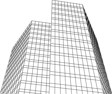 Mimari sanat konseptinde soyut çizgiler, minimum geometrik şekiller. 